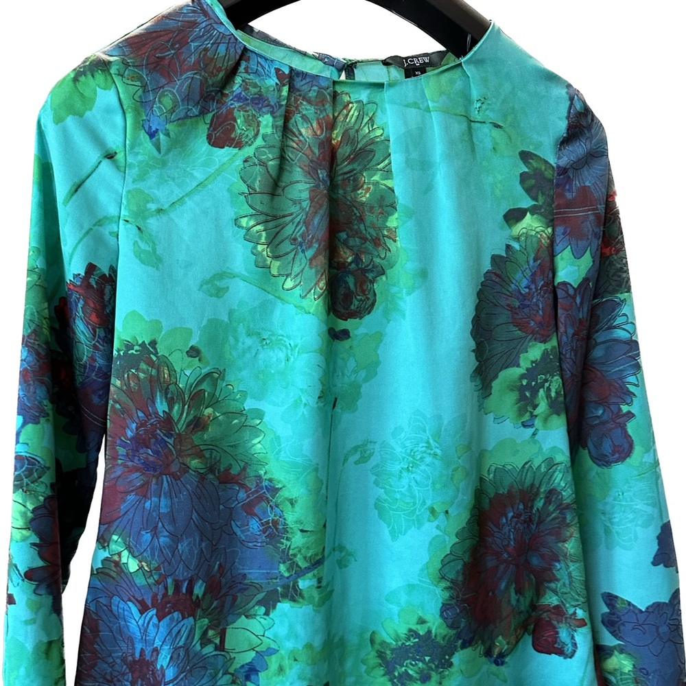J. Crew 100% Silk Floral Blouse